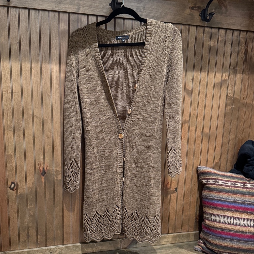 BCBGMaxAzria Taupe Knit Cardigan